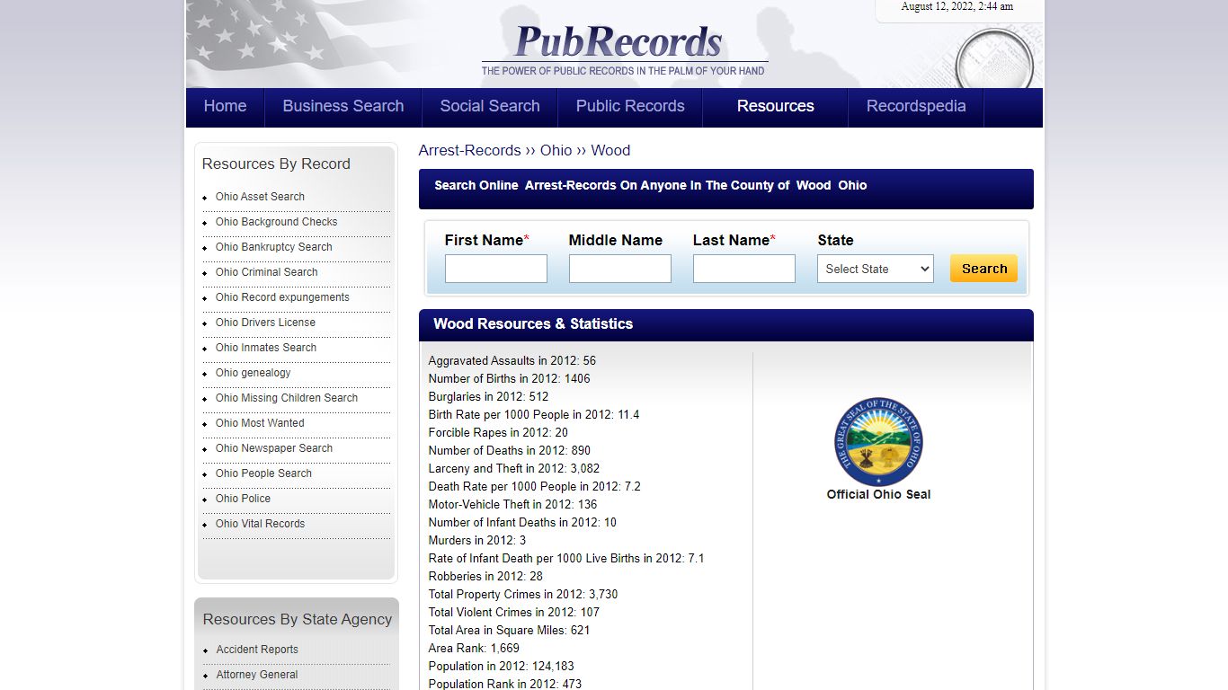 Wood County, Ohio Arrest Records