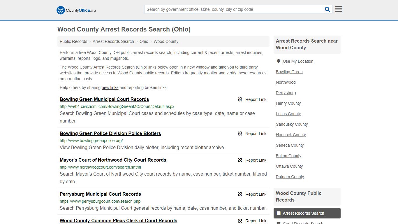 Arrest Records Search - Wood County, OH (Arrests & Mugshots)